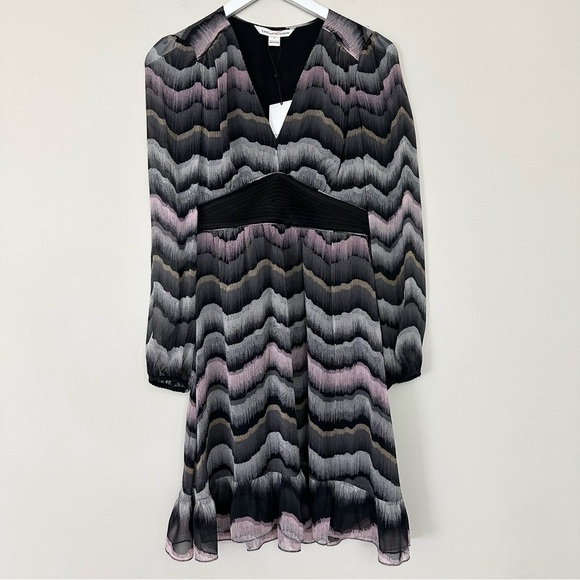 Diane Von Furstenburg DVF Lizbeth Silk Dress in Encore Wild Rose/Black - Picture 3 of 14